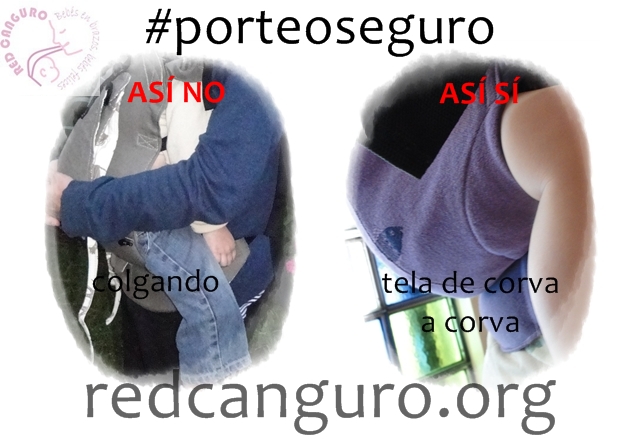 Porteo seguro con mochila ergonómica  Red Canguro: Asociación Española por  el Fomento del Uso de Portabebés